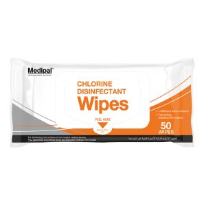 Medipal Chlorine Disinfectant Wipes 50 τεμ, Σποροκτόνα μαντηλάκια για επιφάνειες ιατροτεχνολογικού εξοπλισμού, με χλώριο